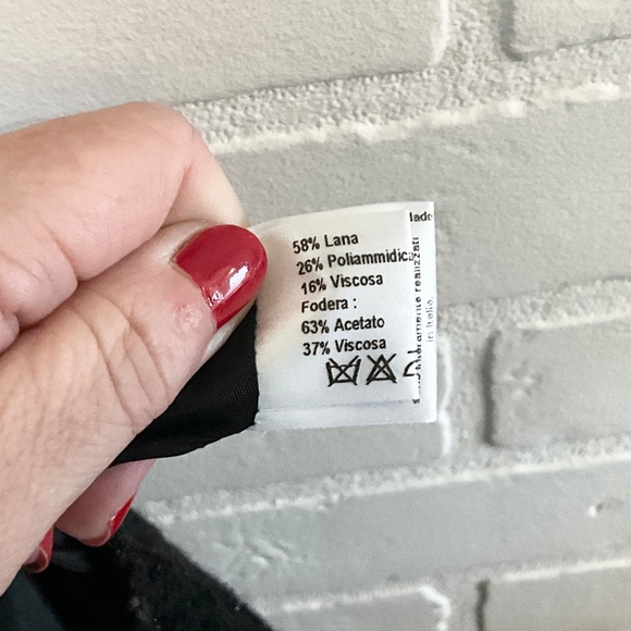 Vintage Luisa Spagnoli Pencil Skirt Tweed Black Metallic Business Casual Sz M - Picture 11 of 13